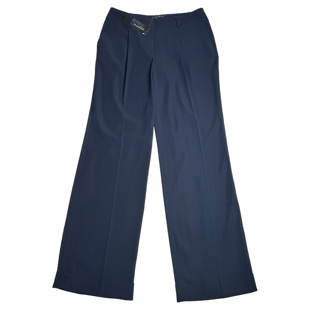 Jones New York Collection Wide Leg Stretch Trousers Navy Women's‎ US/CA 6 NWT
